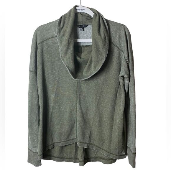Lucky Brand Tops - Lucky Brand Wm’s Sz Sm Olive Green Cowl Neck Oversized Relaxed Thermal Shirt